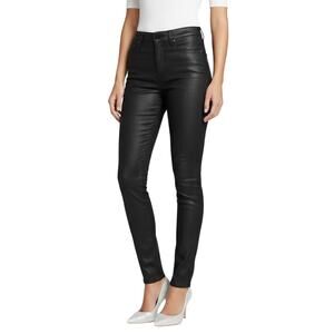 Joe's High Rise Skinny Ankle Jeans Black Coated Finish Women 34 NWT
